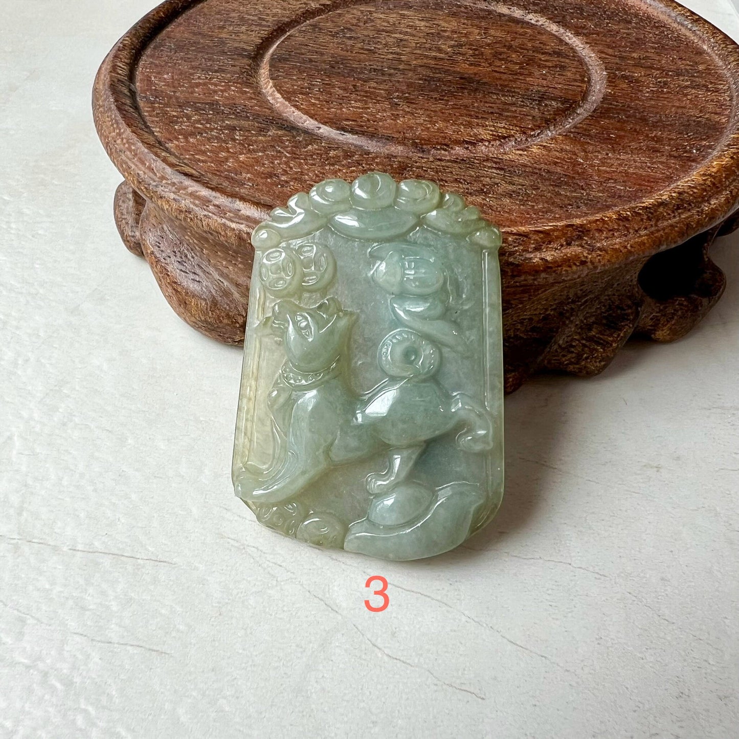 Lucky Dog Jade Pendant, Jadeite Jade Dog Chinese Zodiac Carved Pendant Necklace, LJ-1221-1719946762