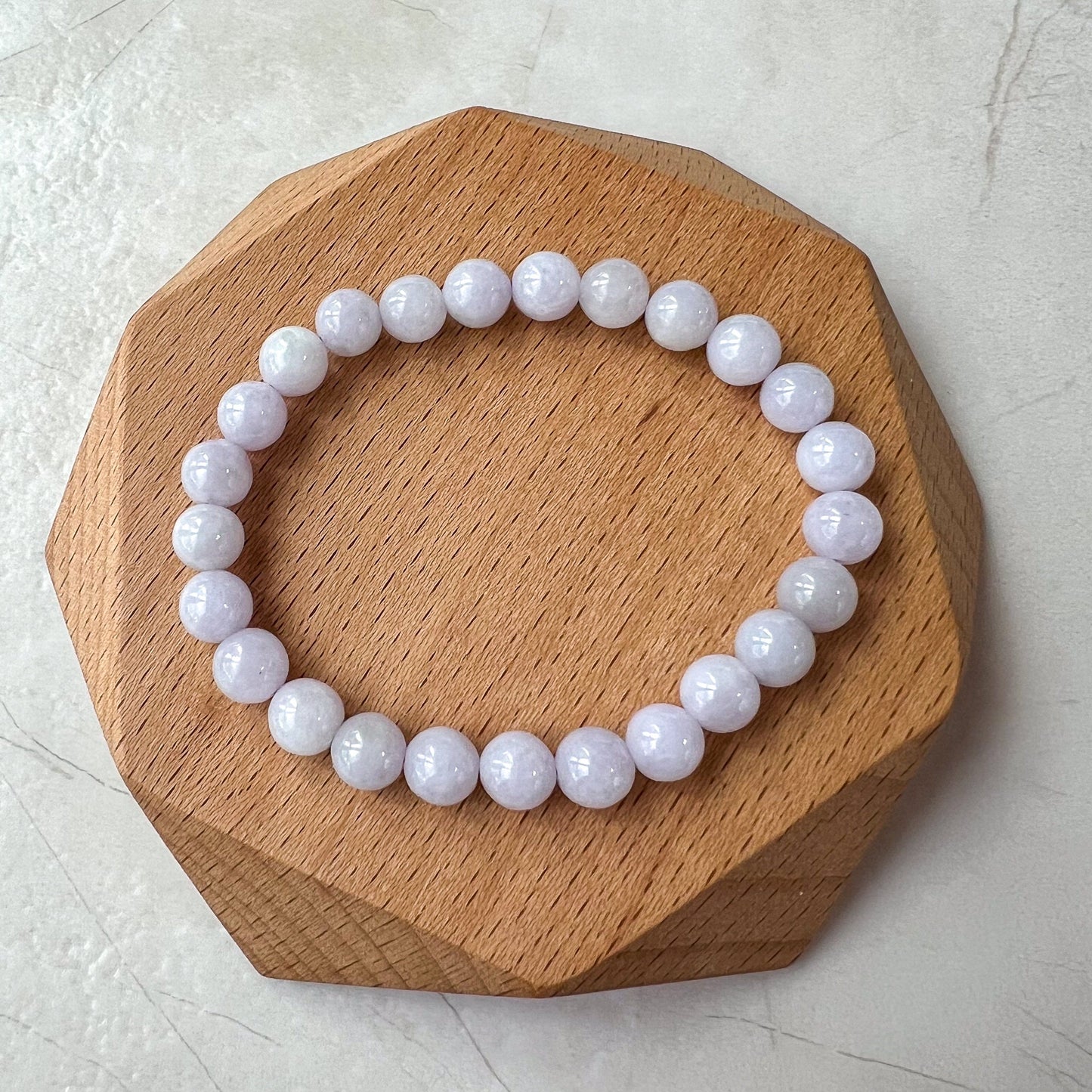 7.2 mm Jadeite Jade Light Lavender Purple Small Bracelet, CAR-0424-1720455176