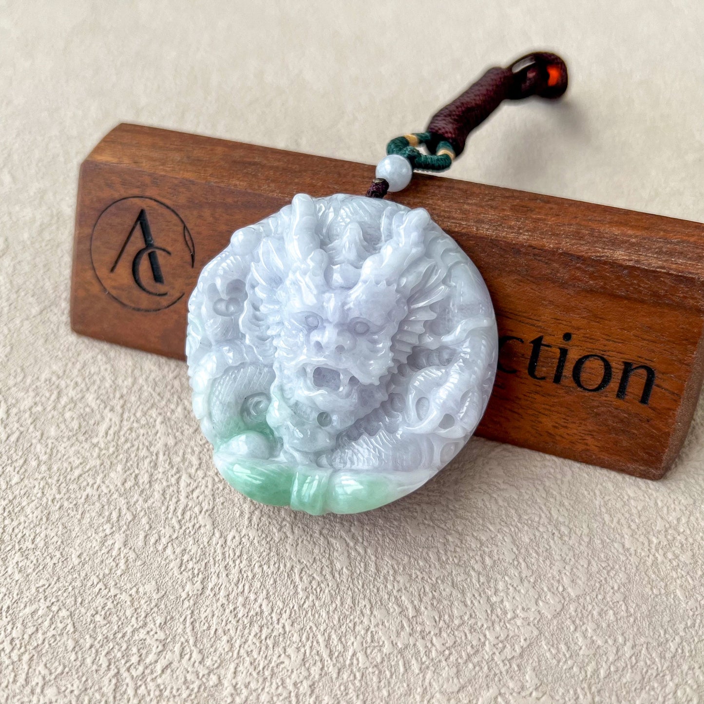 Dragon's Fury Jade Pendant, Hand Carved Pendant Necklace, ZYF-0222-1718574250