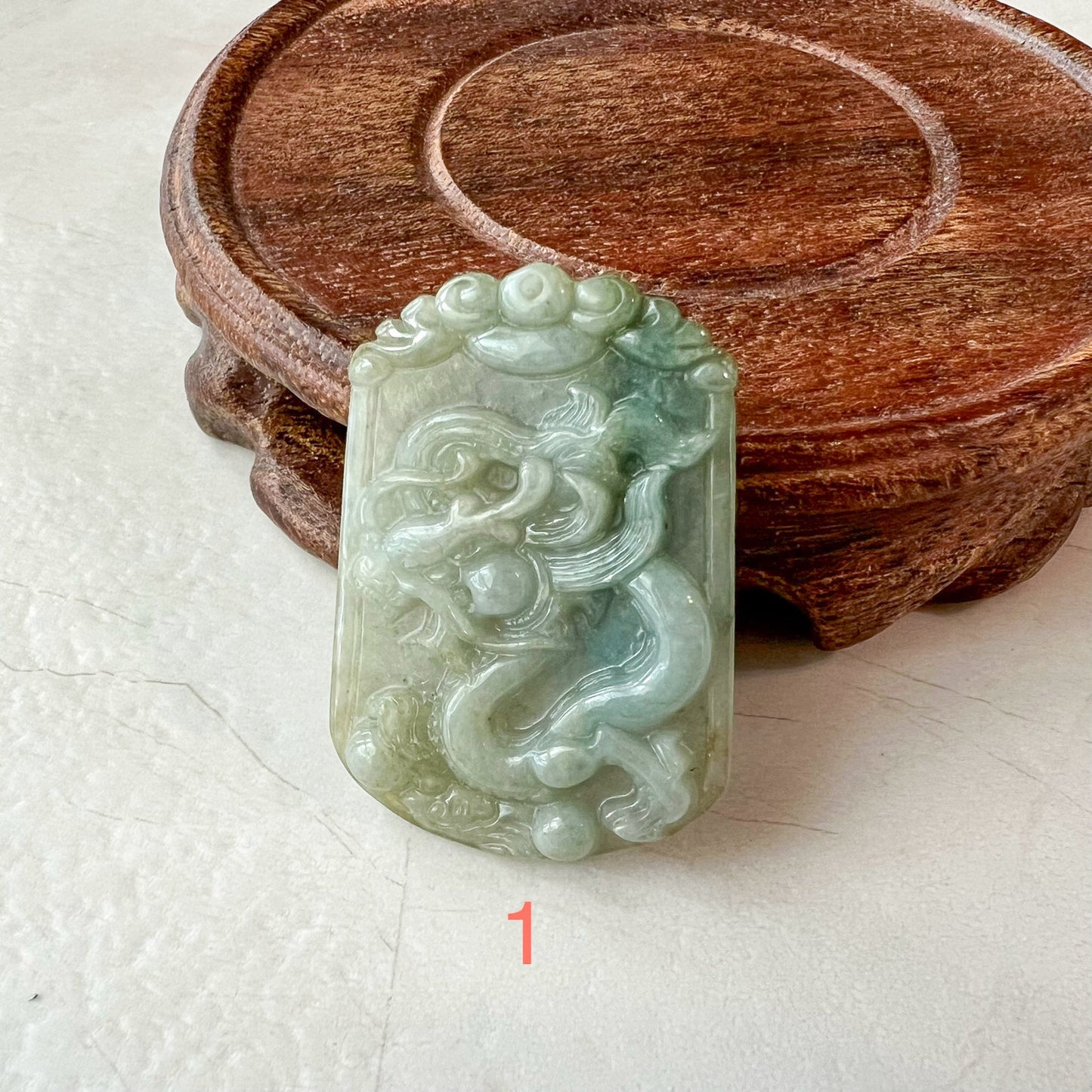 Dragon Spirit Jade Pendant, Jadeite Jade Dragon Chinese Zodiac Pendant Necklace, LJ-1221-1720554749