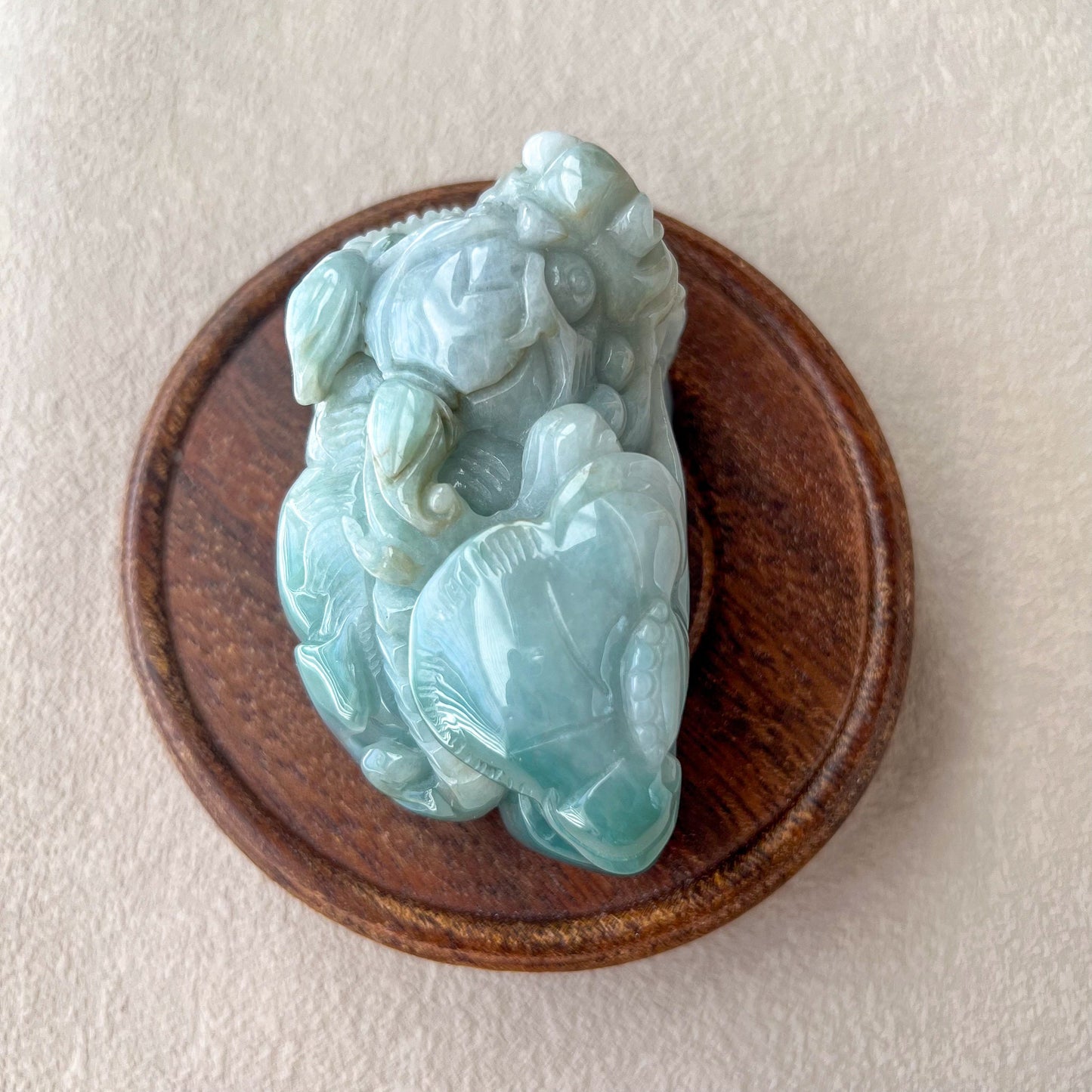 Guardian of Prosperity Pi Xiu Figurine, Jadeite Jade Pixiu Hand Carved Statue, 貔貅 Figurine, Display, Decoration, YJ-1221-0291191