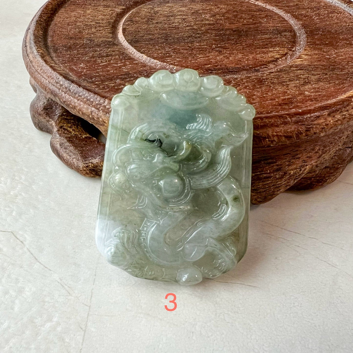 Dragon Spirit Jade Pendant, Jadeite Jade Dragon Chinese Zodiac Pendant Necklace, LJ-1221-1720554749