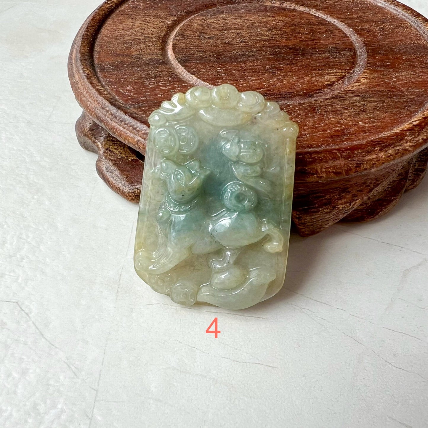 Lucky Dog Jade Pendant, Jadeite Jade Dog Chinese Zodiac Carved Pendant Necklace, LJ-1221-1719946762