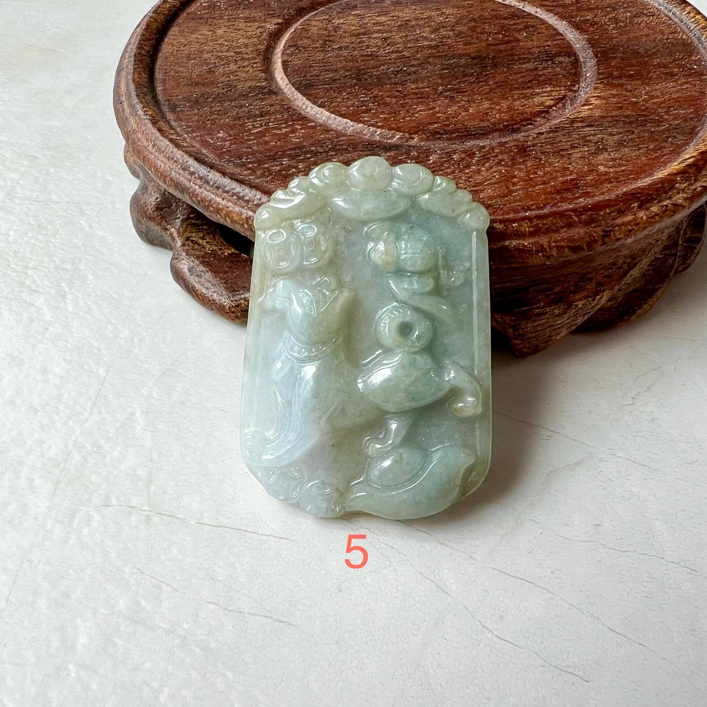 Lucky Dog Jade Pendant, Jadeite Jade Dog Chinese Zodiac Carved Pendant Necklace, LJ-1221-1719946762