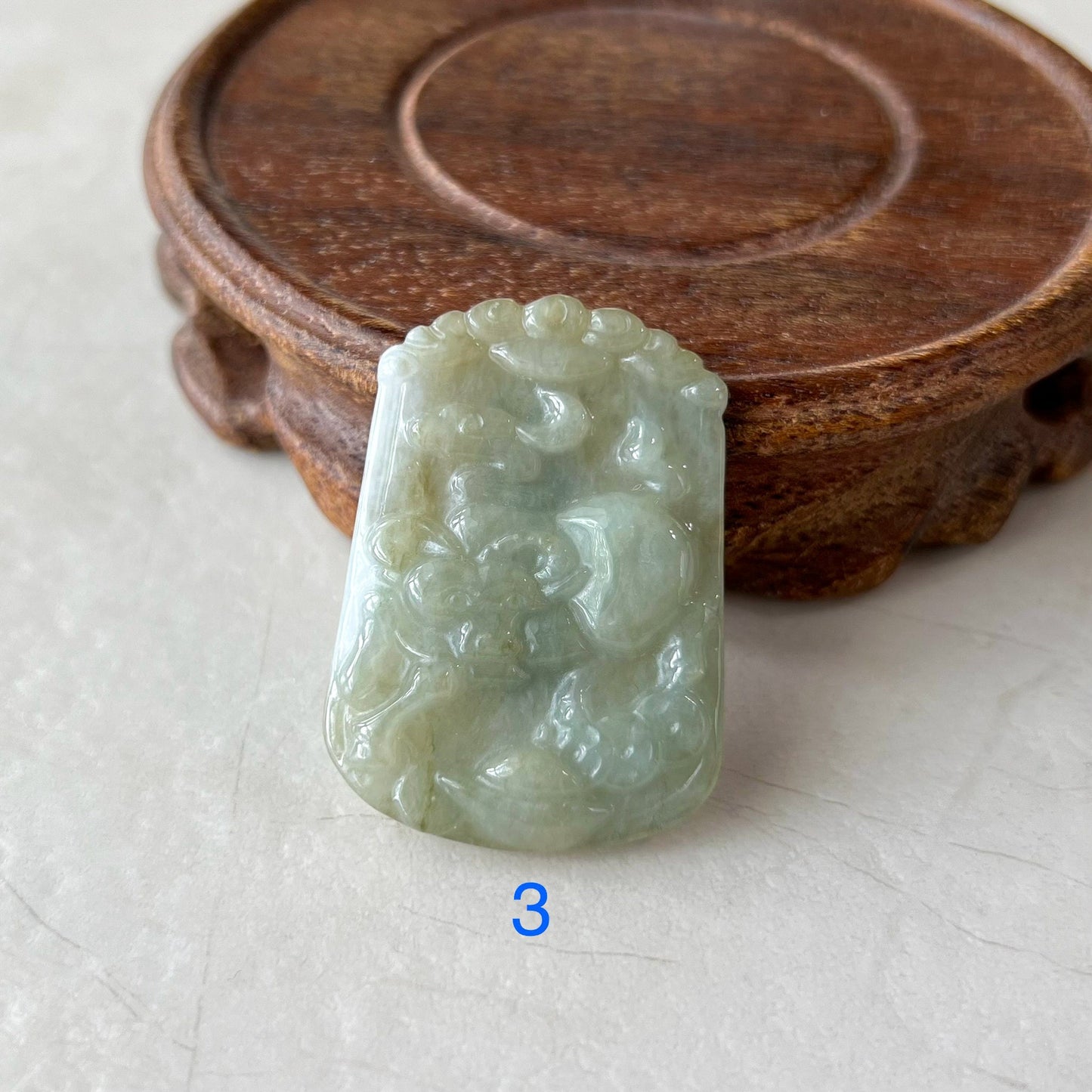 Lucky Ox Jade Pendant, Jadeite Jade Ox Bull Cow Chinese Zodiac Carved Necklace, LJ-1221-1720387890