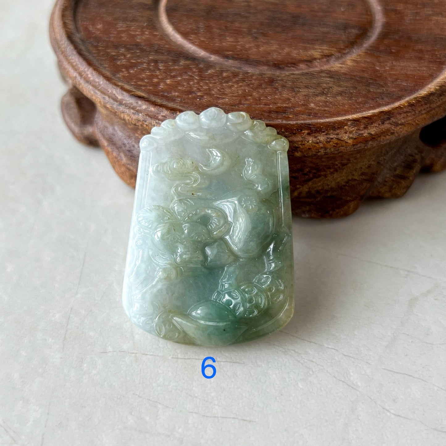 Lucky Ox Jade Pendant, Jadeite Jade Ox Bull Cow Chinese Zodiac Carved Necklace, LJ-1221-1720387890