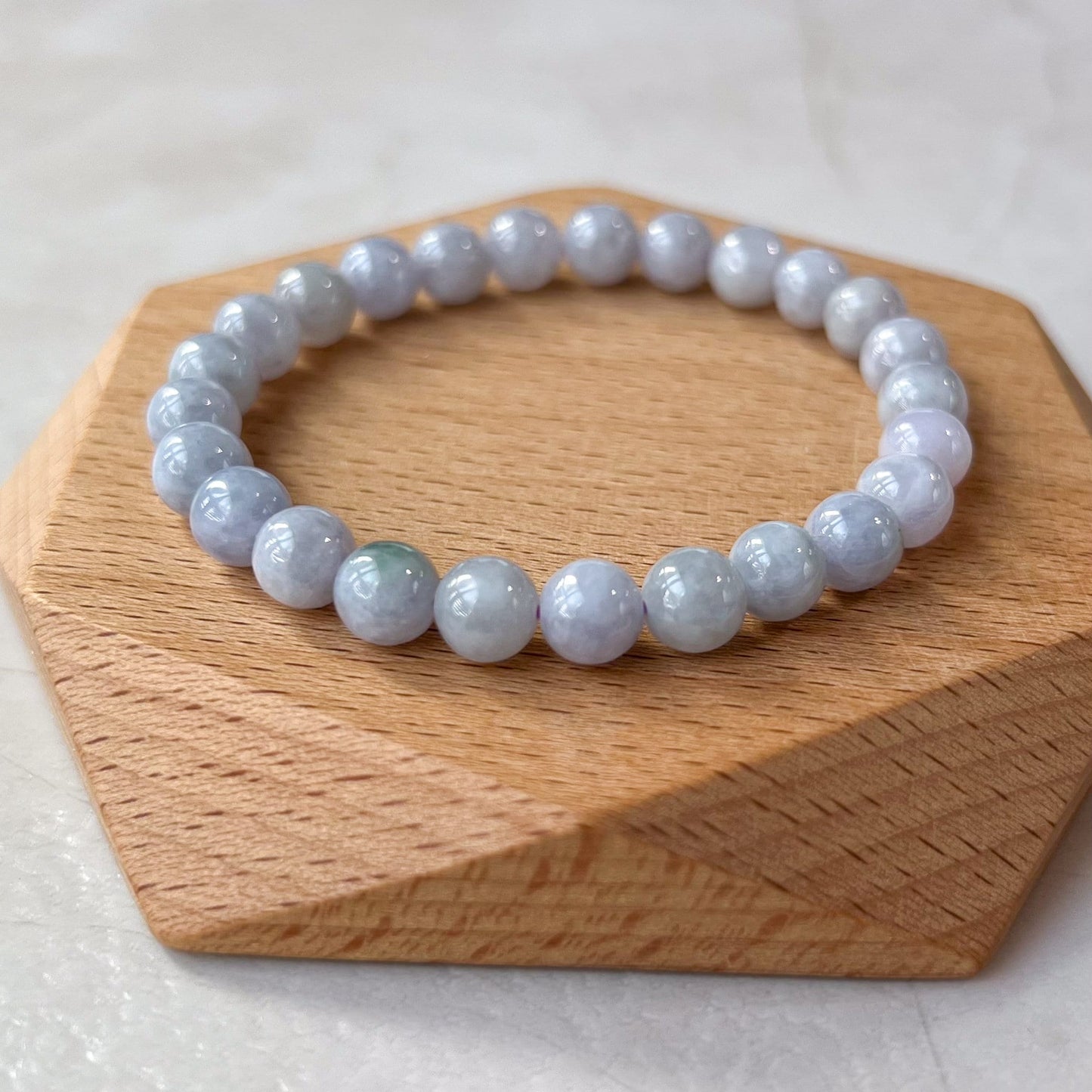 7.2 mm Jadeite Jade Light Lavender Purple Small Bracelet, CAR-0424-1720456126