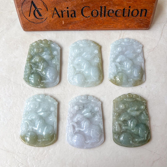 Jadeite Jade Rabbit Pendant, Chinese Zodiac Pendant, LJ-1221-1722575770