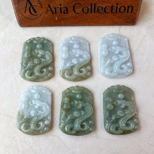 Jadeite Jade Snake Pendant, Chinese Zodiac Sign Jade Necklace, LJ-1221-1722713588