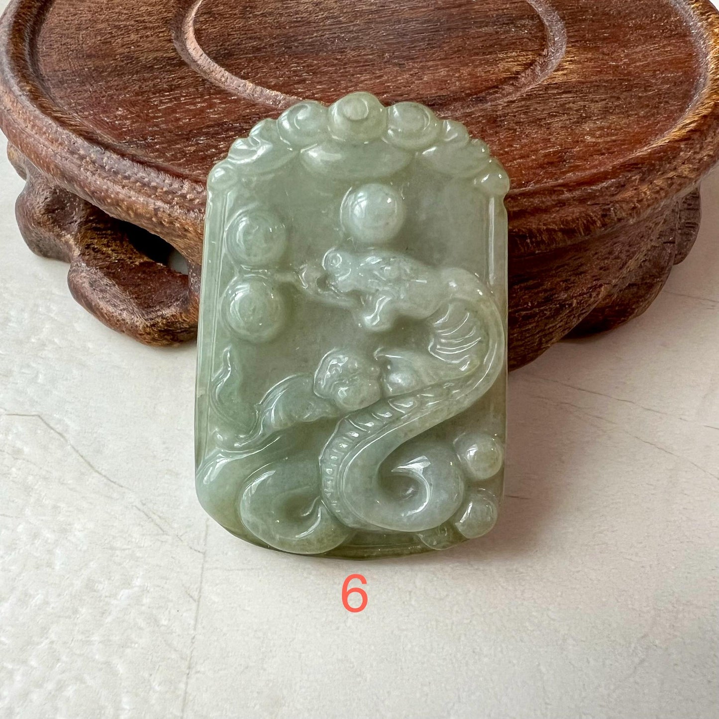 Jadeite Jade Snake Pendant, Chinese Zodiac Sign Jade Necklace, LJ-1221-1722713588