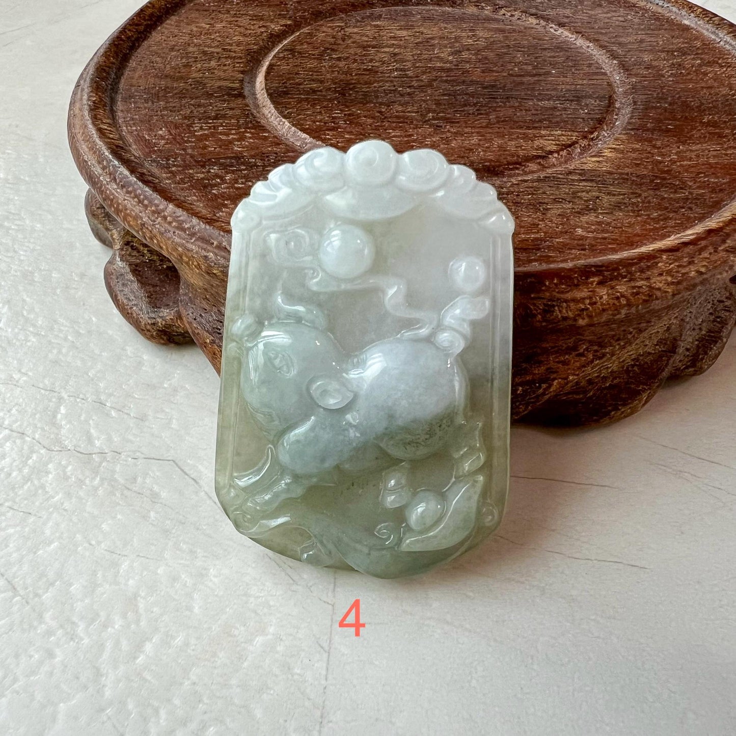 Prosperity Pig Jade Pendant, Jadeite Jade Pig Boar, Chinese Zodiac Carved Pendant Necklace, LJ-1221-1725166880