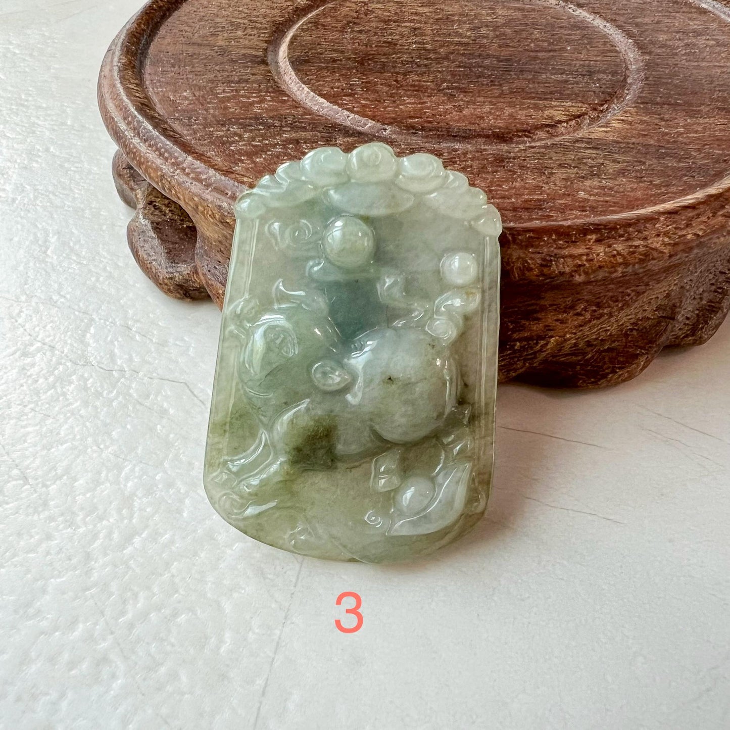 Prosperity Pig Jade Pendant, Jadeite Jade Pig Boar, Chinese Zodiac Carved Pendant Necklace, LJ-1221-1725166880