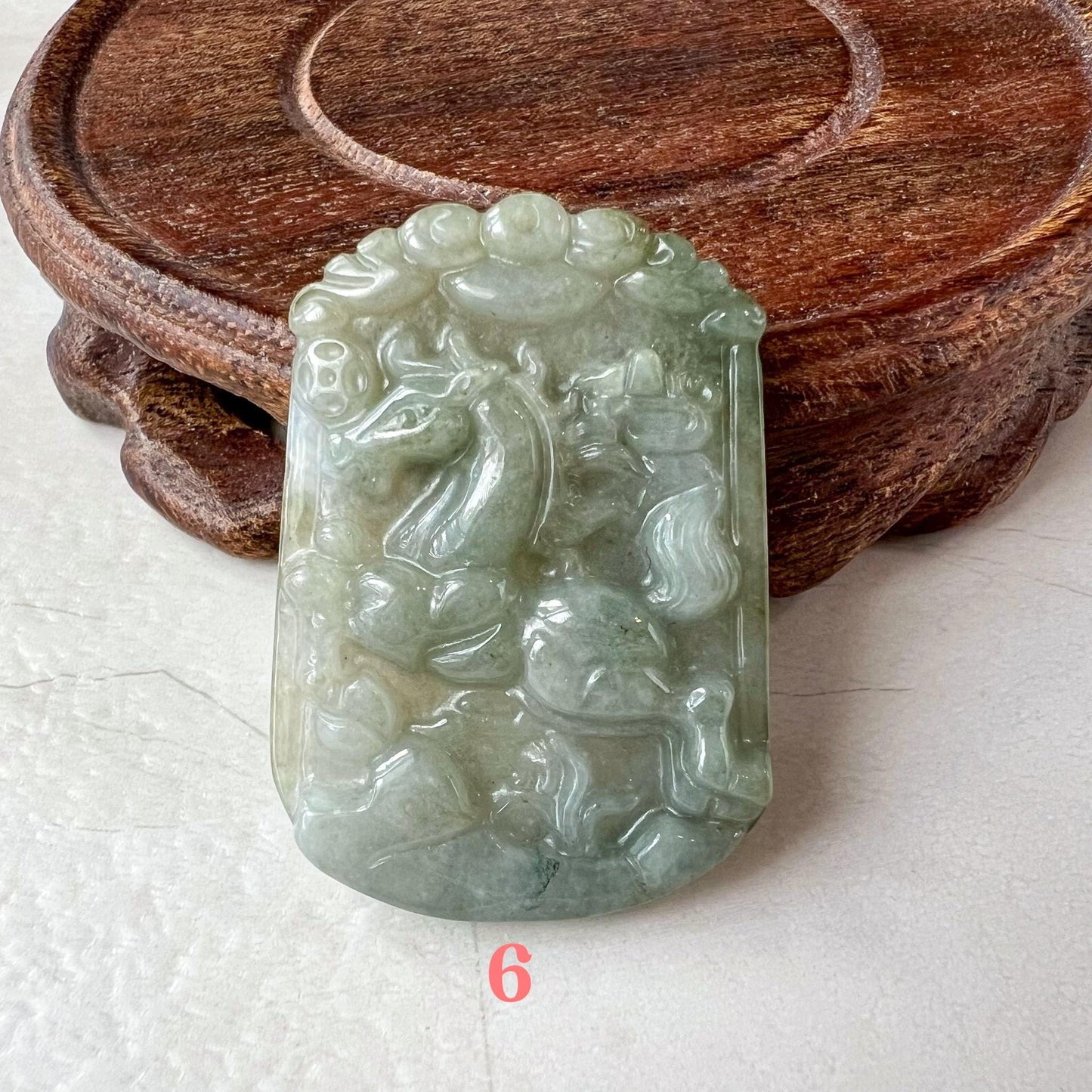 Windborne Horse Jade Pendant, Jade Jadeite Chinese Zodiac Carved Pendant, LJ-1221-1725212608