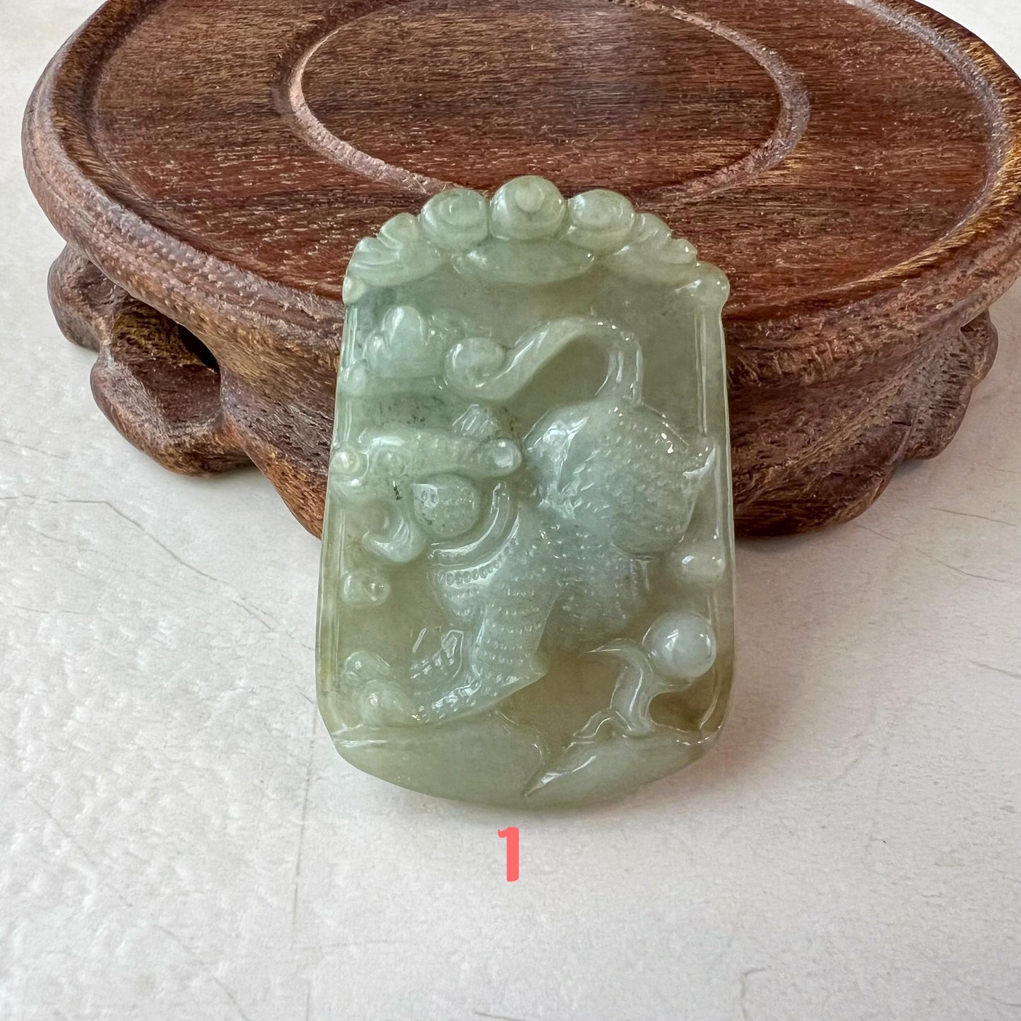 Cloudstrider Tiger Jade Pendant, Jadeite Jade Tiger Chinese Zodiac Carved Pendant Necklace, LJ-1221-1725213862