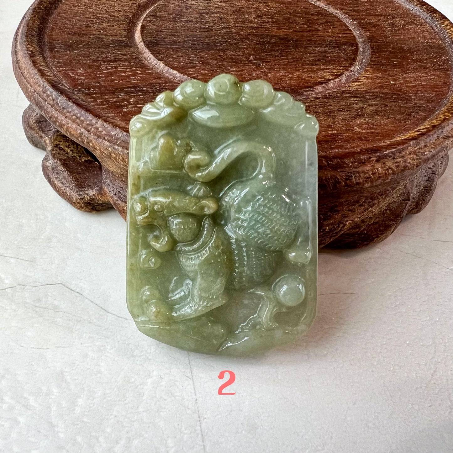 Cloudstrider Tiger Jade Pendant, Jadeite Jade Tiger Chinese Zodiac Carved Pendant Necklace, LJ-1221-1725213862