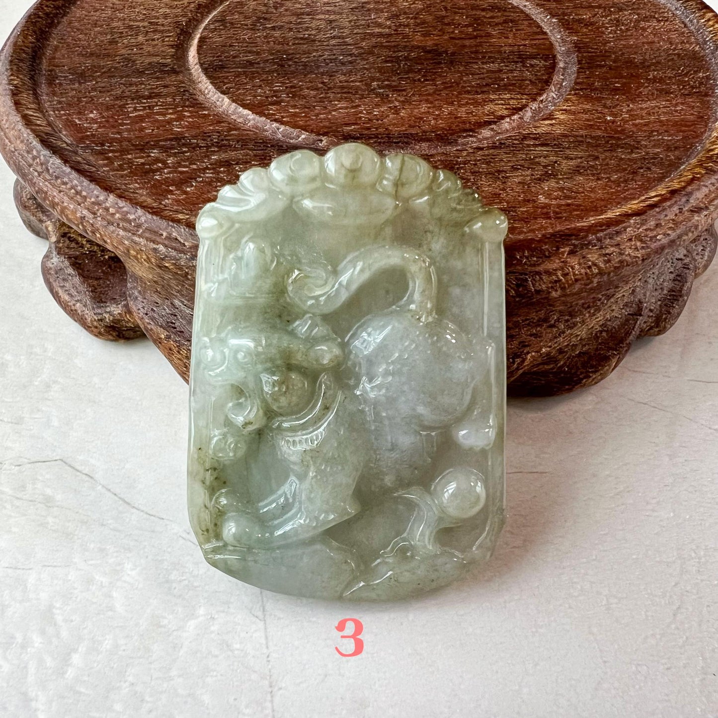 Cloudstrider Tiger Jade Pendant, Jadeite Jade Tiger Chinese Zodiac Carved Pendant Necklace, LJ-1221-1725213862