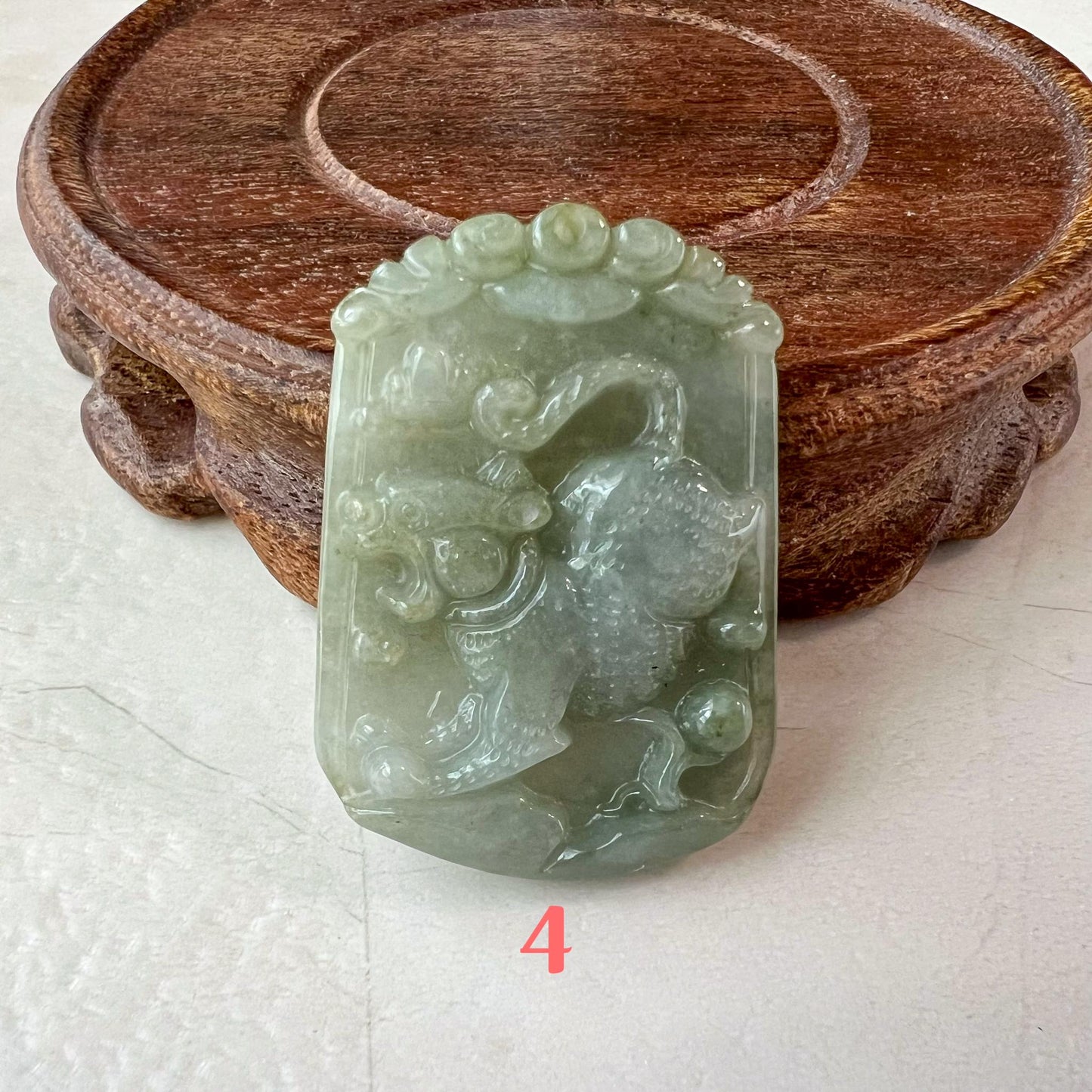 Cloudstrider Tiger Jade Pendant, Jadeite Jade Tiger Chinese Zodiac Carved Pendant Necklace, LJ-1221-1725213862