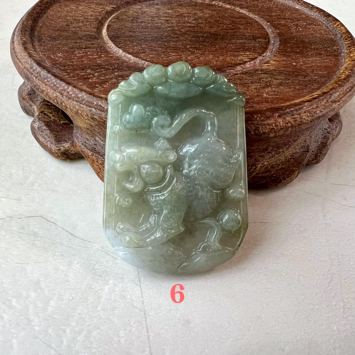 Cloudstrider Tiger Jade Pendant, Jadeite Jade Tiger Chinese Zodiac Carved Pendant Necklace, LJ-1221-1725213862