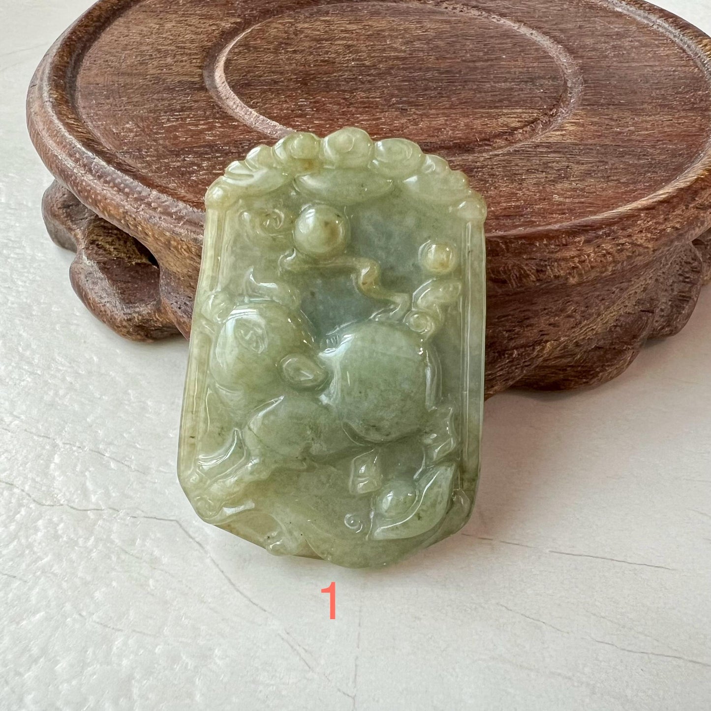 Prosperity Pig Jade Pendant, Jadeite Jade Pig Boar, Chinese Zodiac Carved Pendant Necklace, LJ-1221-1725166880