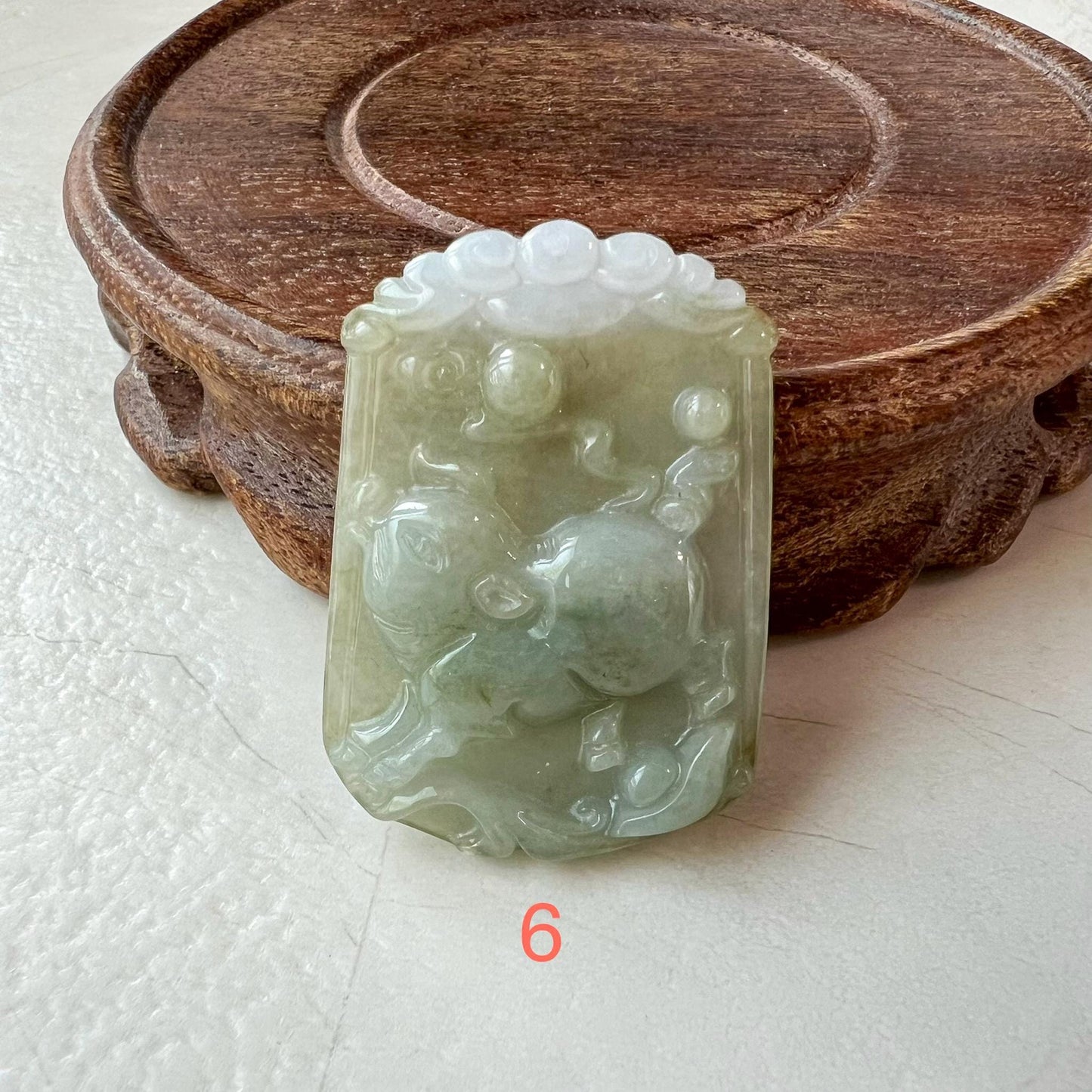 Prosperity Pig Jade Pendant, Jadeite Jade Pig Boar, Chinese Zodiac Carved Pendant Necklace, LJ-1221-1725166880