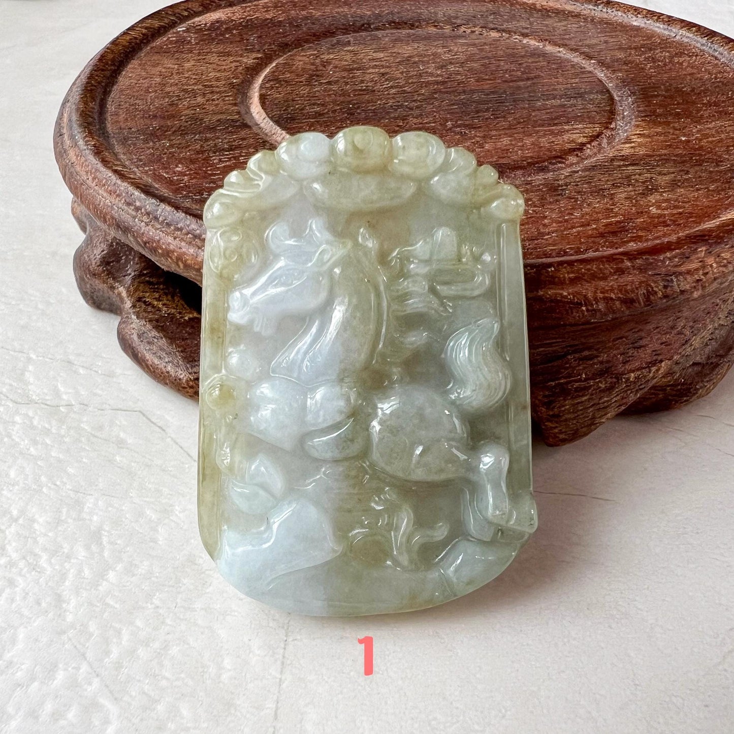 Windborne Horse Jade Pendant, Jade Jadeite Chinese Zodiac Carved Pendant, LJ-1221-1725212608