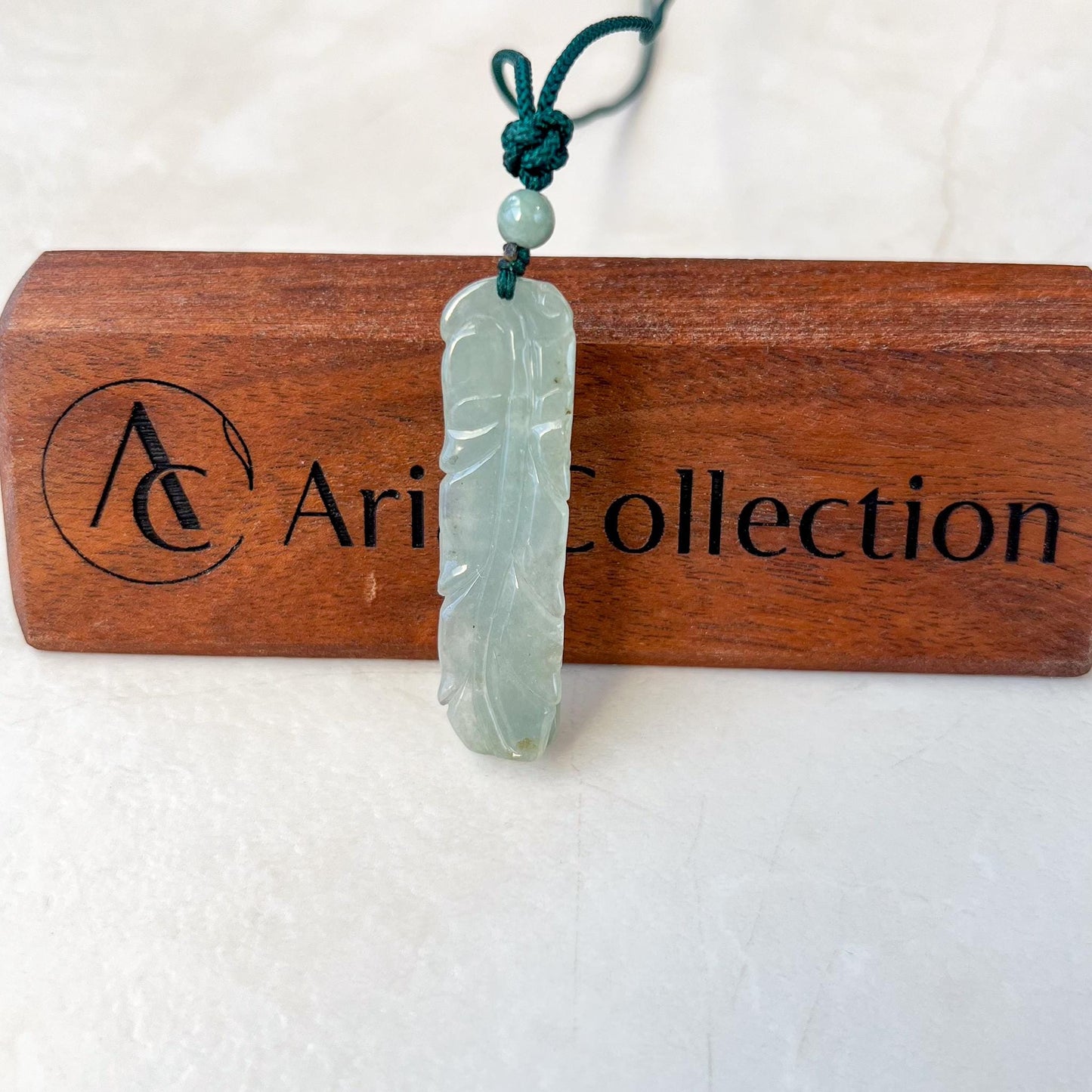 Guardian Pi Xiu Jade Pendant, Green Jadeite Jade, Dragon Pixiu Pi Xiu Leaf, 貔貅, Dragon Chinese Carved Pendant, YGR-0823-1732955445