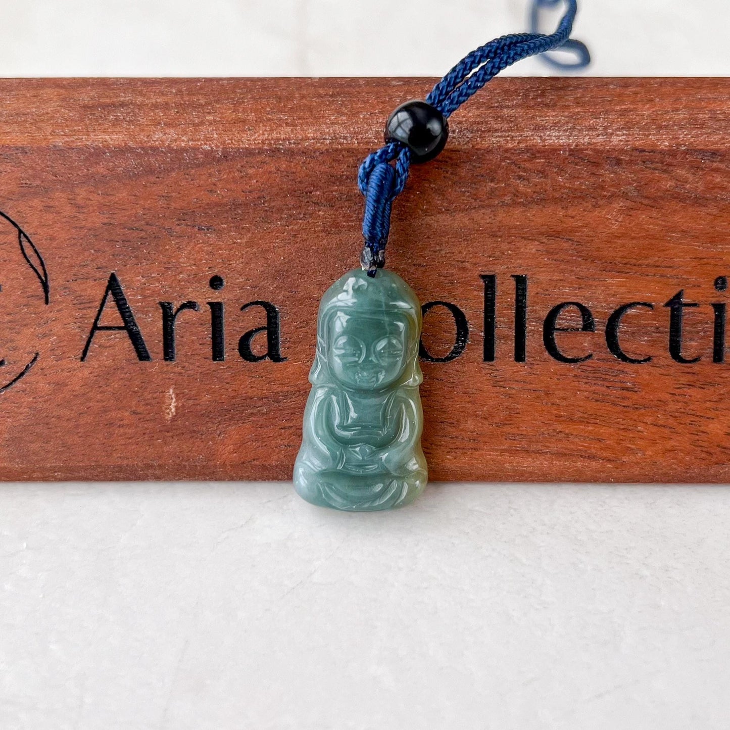 Small Baby Buddha Jade Pendant, Blue Green Jadeite Jade Baby Buddha Pendant Necklace, XY-0223-1647234977