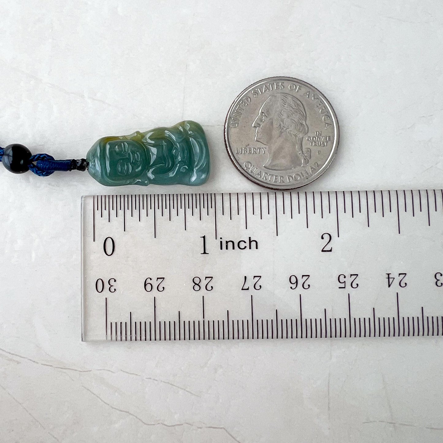 Small Baby Buddha Jade Pendant, Blue Green Jadeite Jade Baby Buddha Pendant Necklace, XY-0223-1647234977