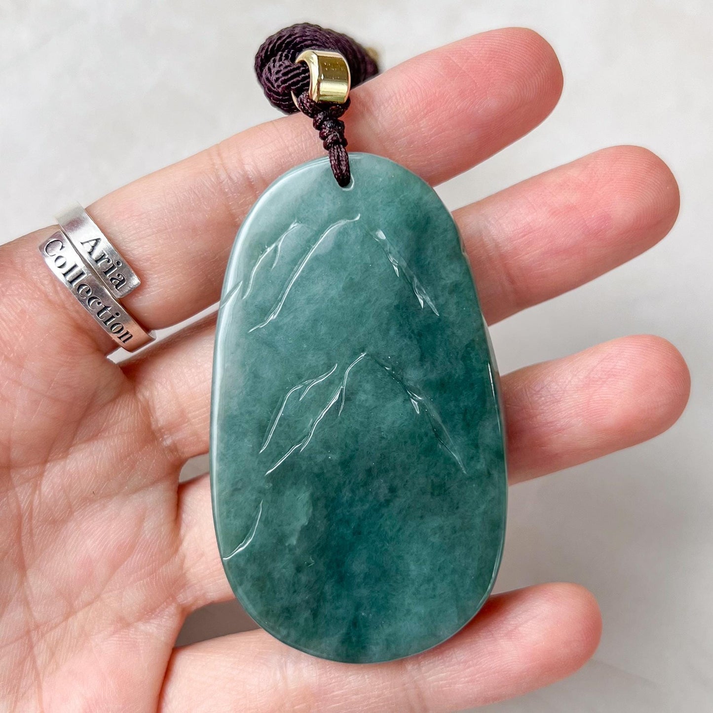 Tiger's Ascent Jade Pendant, Green Jadeite Hand Carved Jade Pendant, YJ-0522-0418390