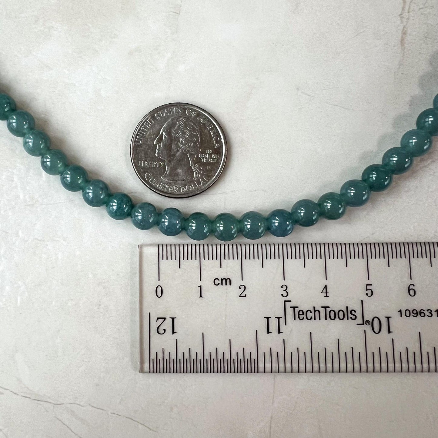 6.7 mm 108 Blue Green Jadeite Jade Mala Prayer Beads Bracelet Necklace, SCA-0424-1735616068