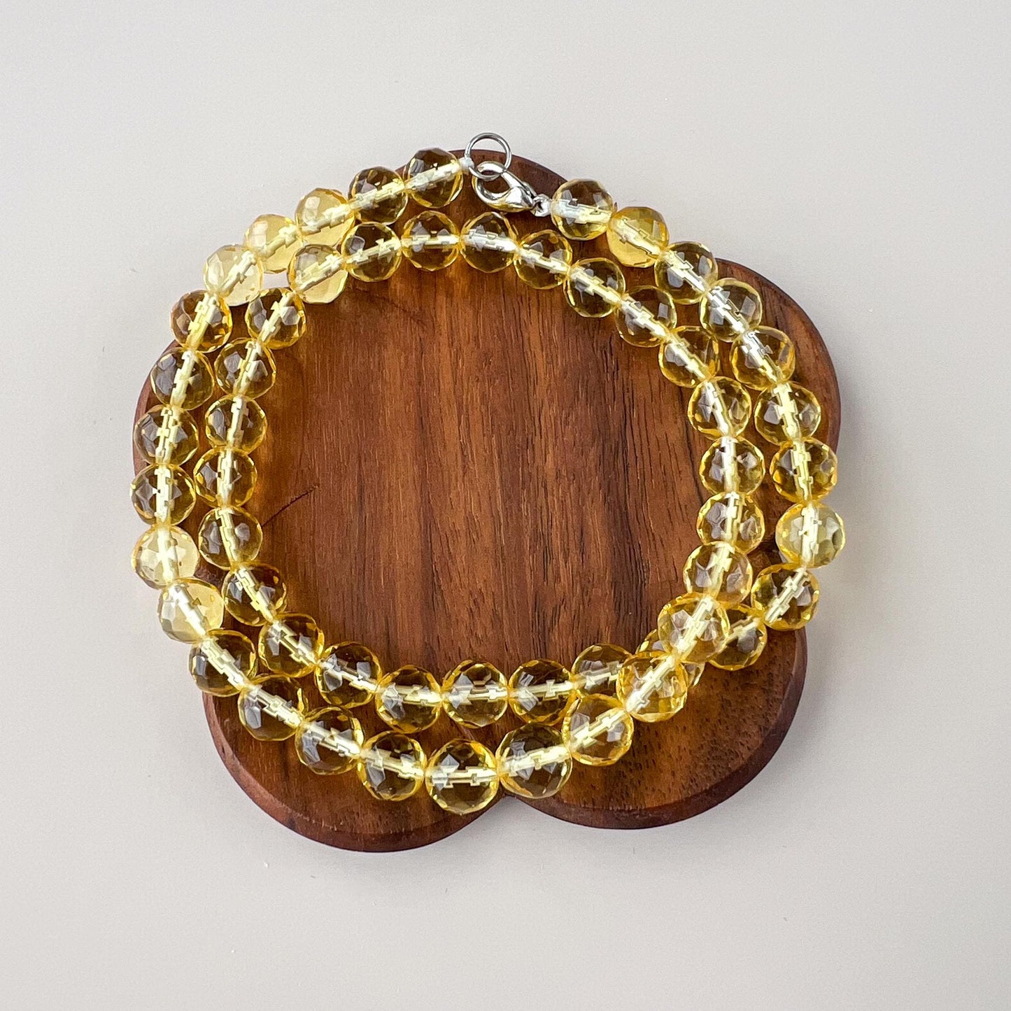 Natural Citrine Clear Quartz High Grade November Birthstone Short 16 inch Necklace, YW-0110-1735771203