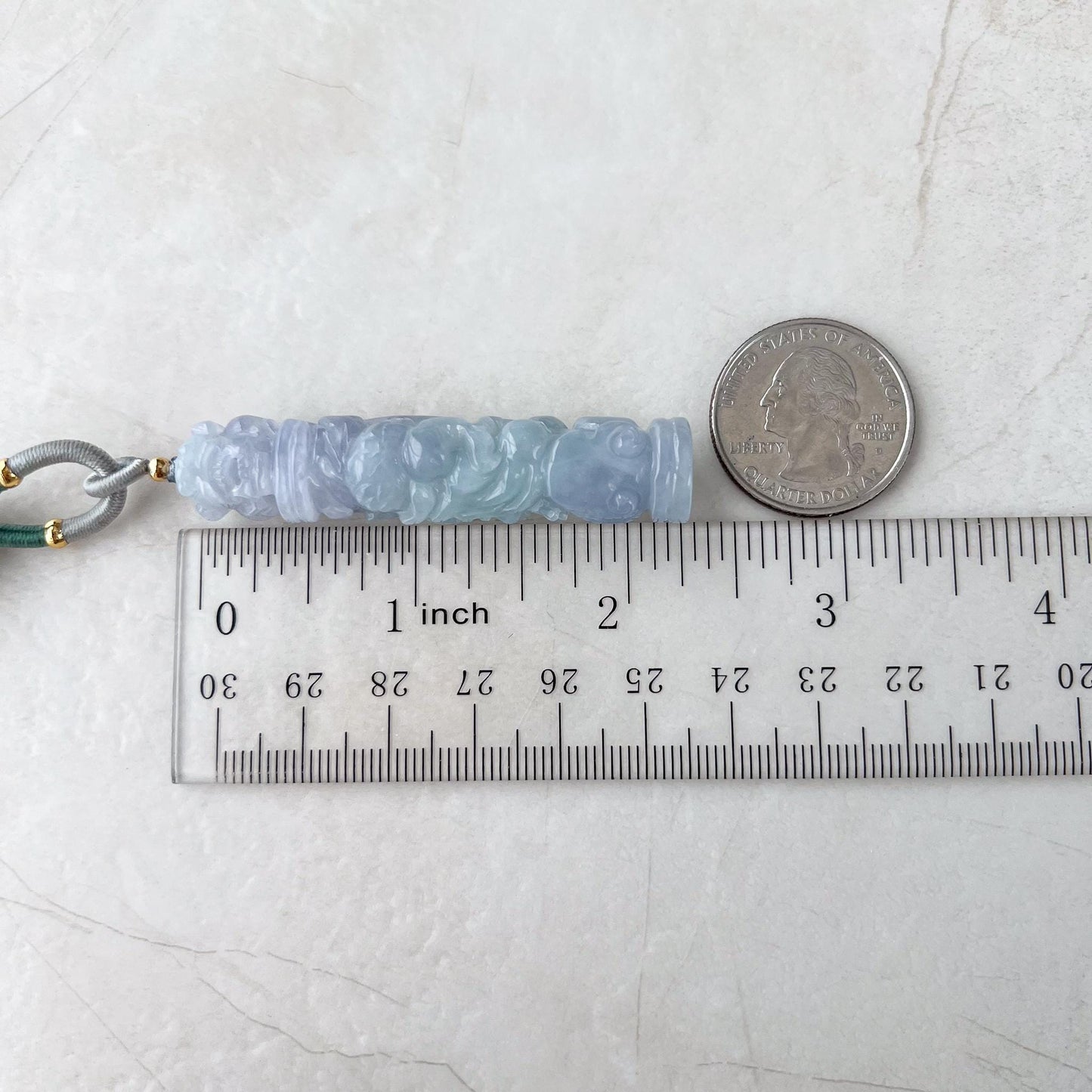 Lavender Purple Dragon Pillar Column Jade Pendant, Jadeite Jade Hand Carved Pendant Necklace, YGR-0823-1736734853