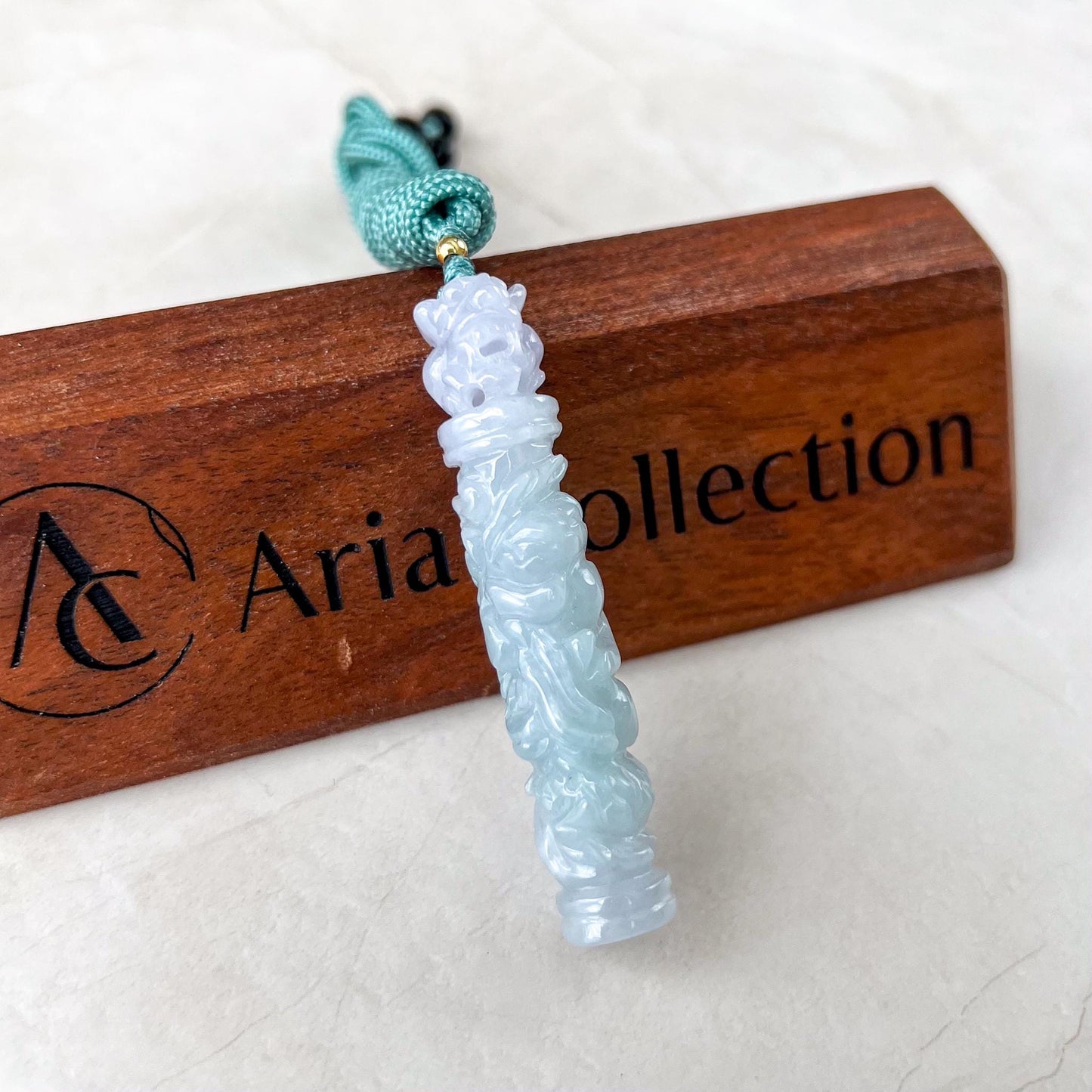 Lavender Purple Dragon Pillar Column Jade Pendant, Jadeite Jade Hand Carved Pendant Necklace, YGR-0823-1736736002