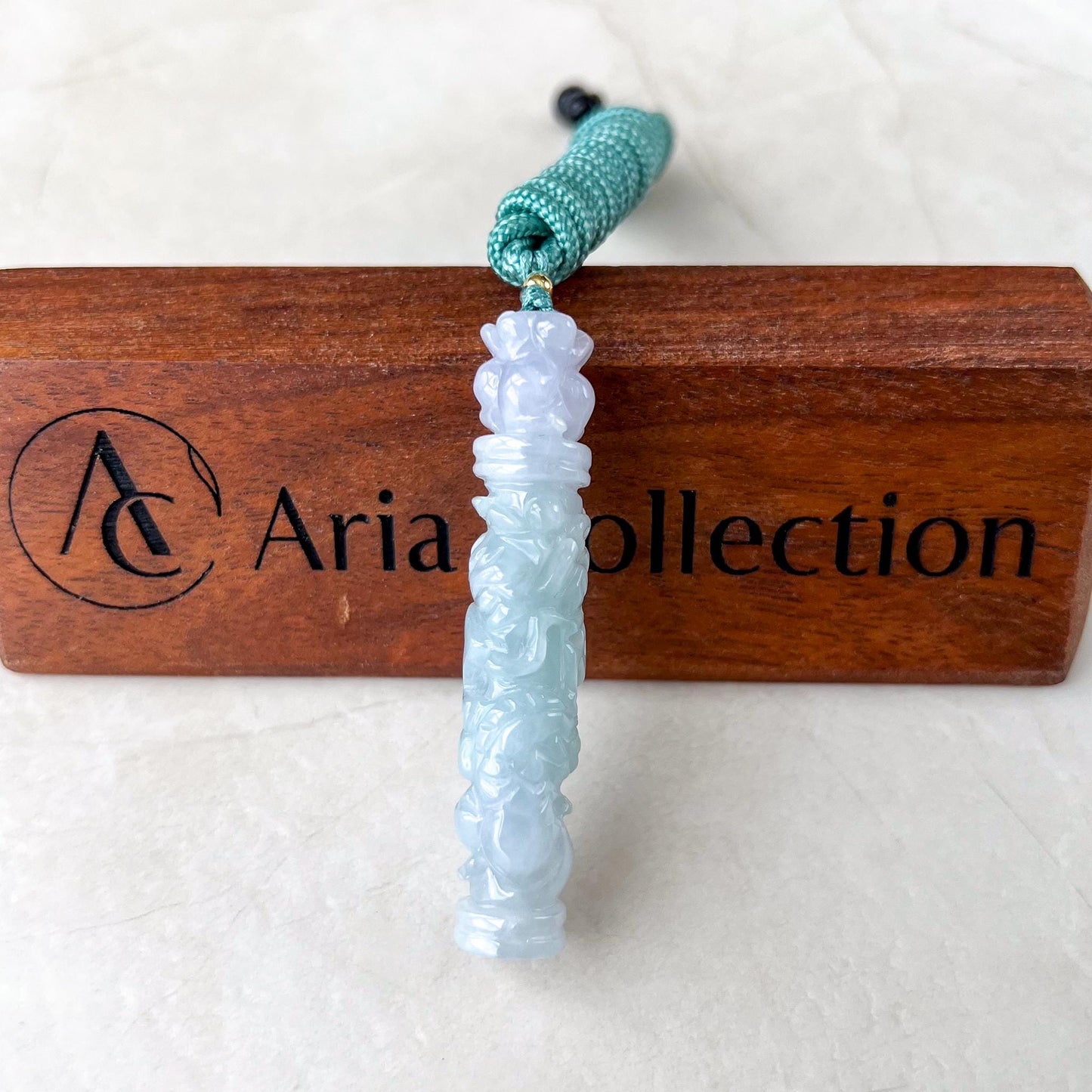 Lavender Purple Dragon Pillar Column Jade Pendant, Jadeite Jade Hand Carved Pendant Necklace, YGR-0823-1736736002