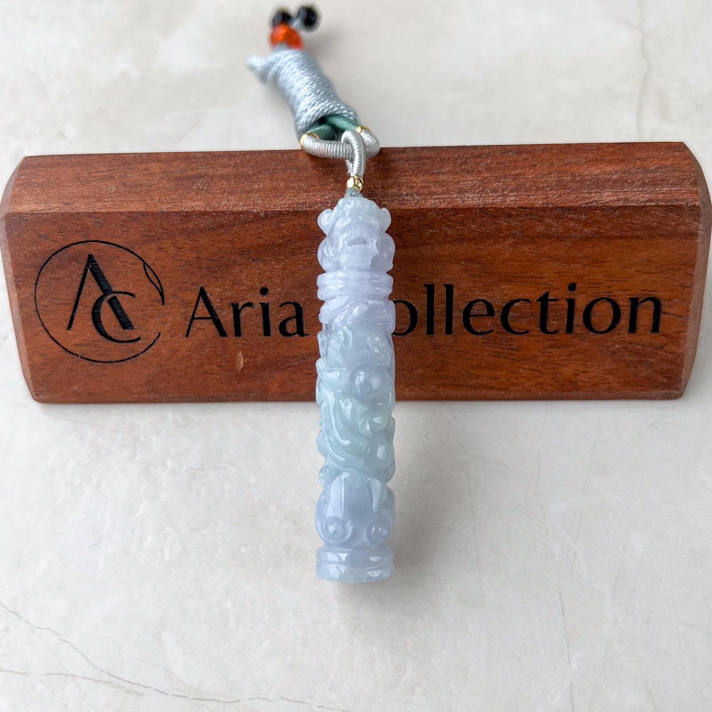 Lavender Purple Dragon Pillar Column Jade Pendant, Jadeite Jade Hand Carved Pendant Necklace, YGR-0823-1736734853