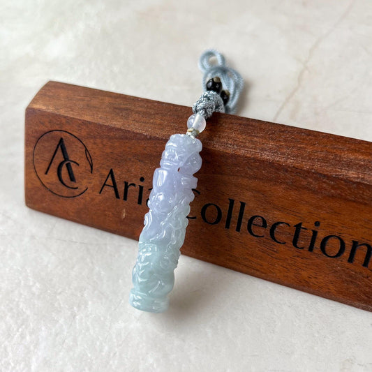 Lavender Purple Dragon Pillar Column Jade Pendant, Jadeite Jade Hand Carved Pendant Necklace, YGR-0823-1736736264