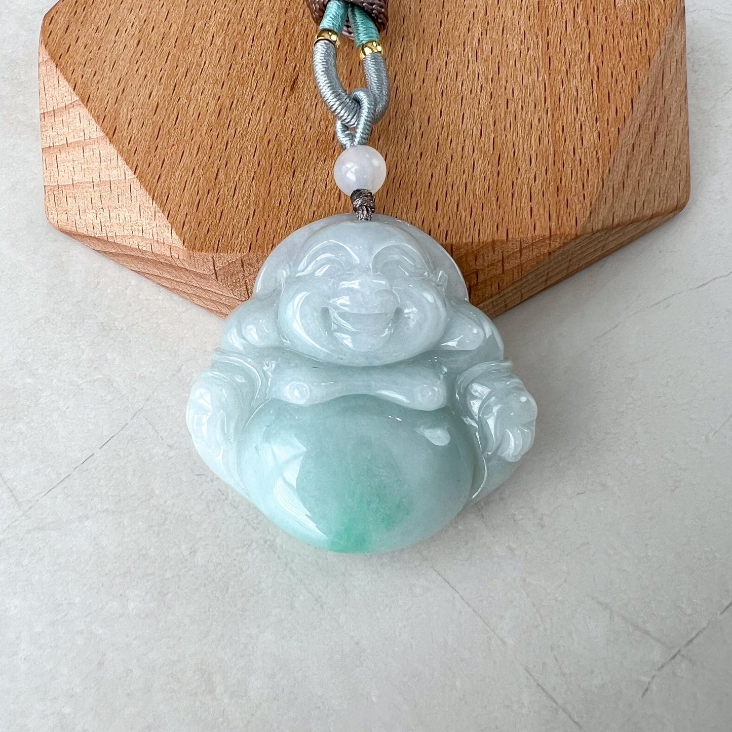 Happy Buddha Jade Pendant, Laughing Buddha, Budai, Jadeite Jade Carved Pendant, YGR-0223-1738906832