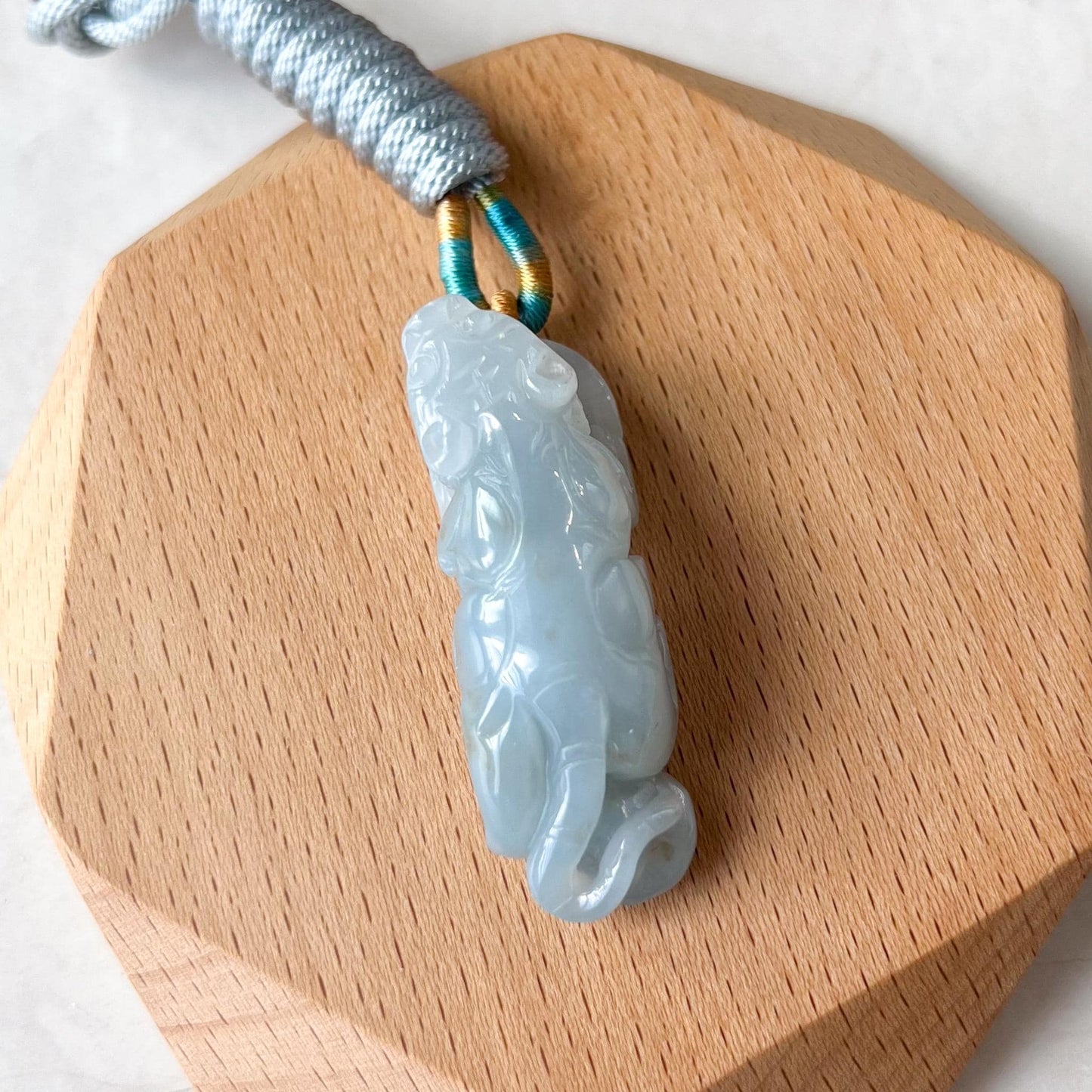 Azure Guardian Tiger Jade Pendant, Jadeite Jade Tiger Pendant, 3-D Hand Carved Pendant, YJ-0422-1741327826