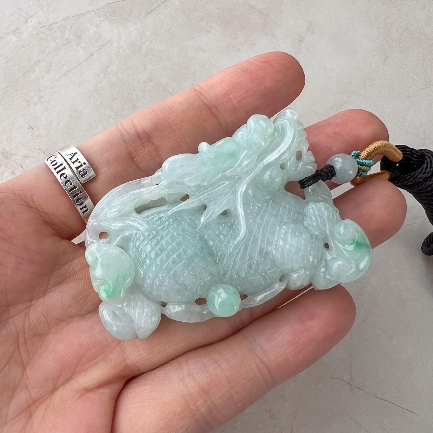 Eternal Guardian Jade Qilin Pendant, 麒麟, Jadeite Jade Carved Pendant, YGR-0724-1740161717