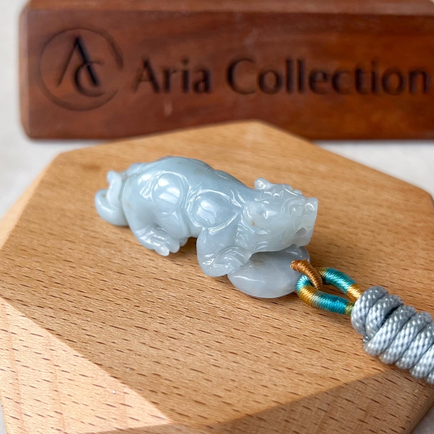 Azure Guardian Tiger Jade Pendant, Jadeite Jade Tiger Pendant, 3-D Hand Carved Pendant, YJ-0422-1741327826