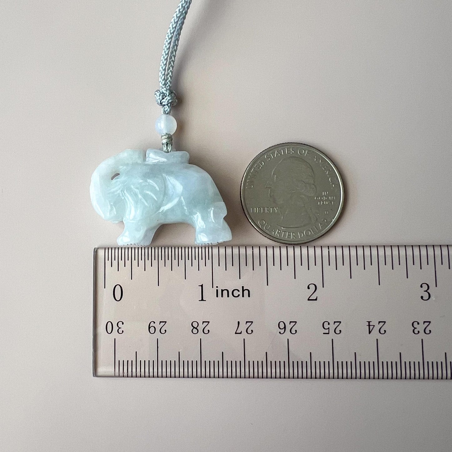 Jadeite Jade Elephant Hand Carved Necklace, XY-0223-1746482658