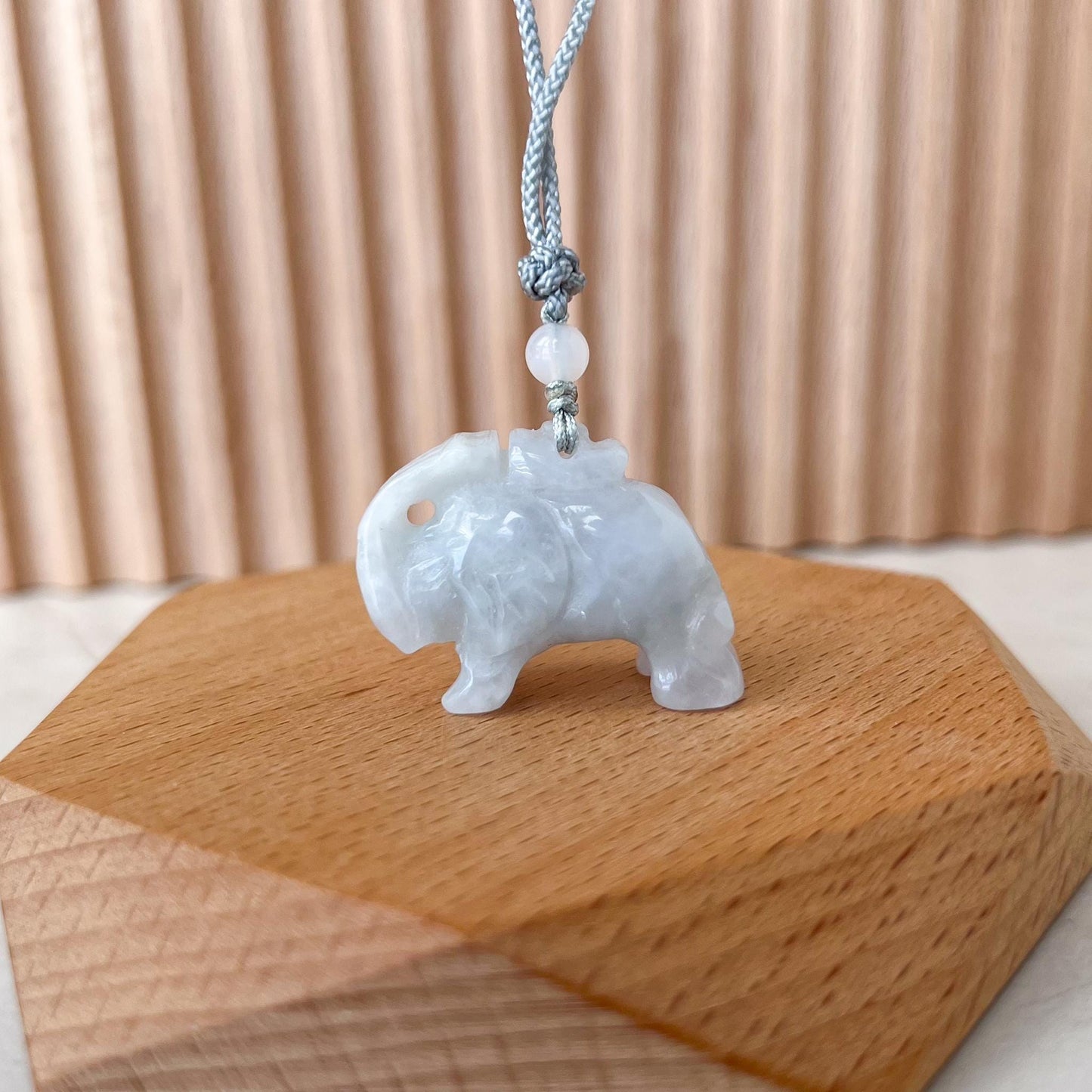 Jadeite Jade Elephant Hand Carved Necklace, XY-0223-1746482658