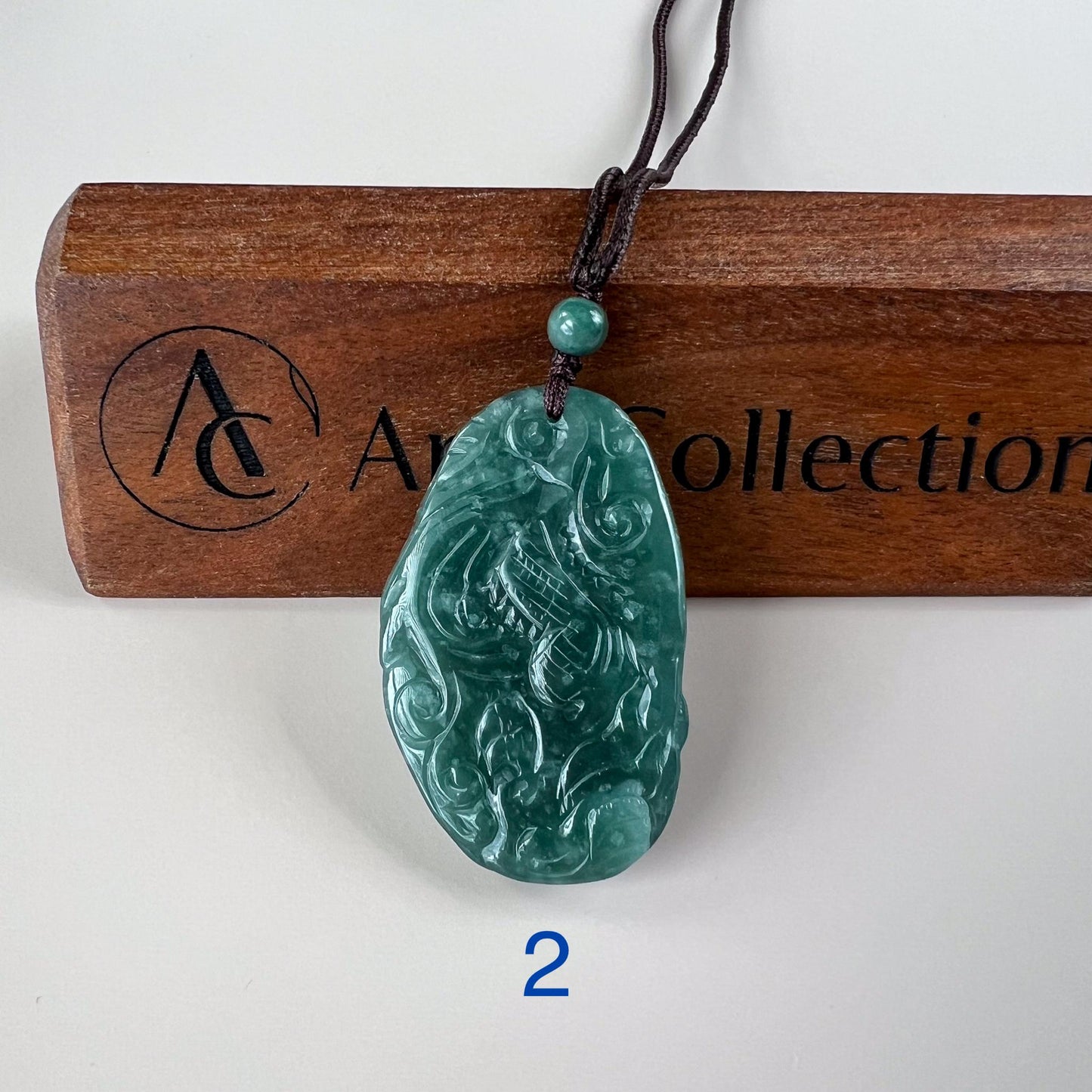 Blue Green Jadeite Jade Dragon Chinese Zodiac Hand Carved Pendant Necklace, BGC-1122-0029316