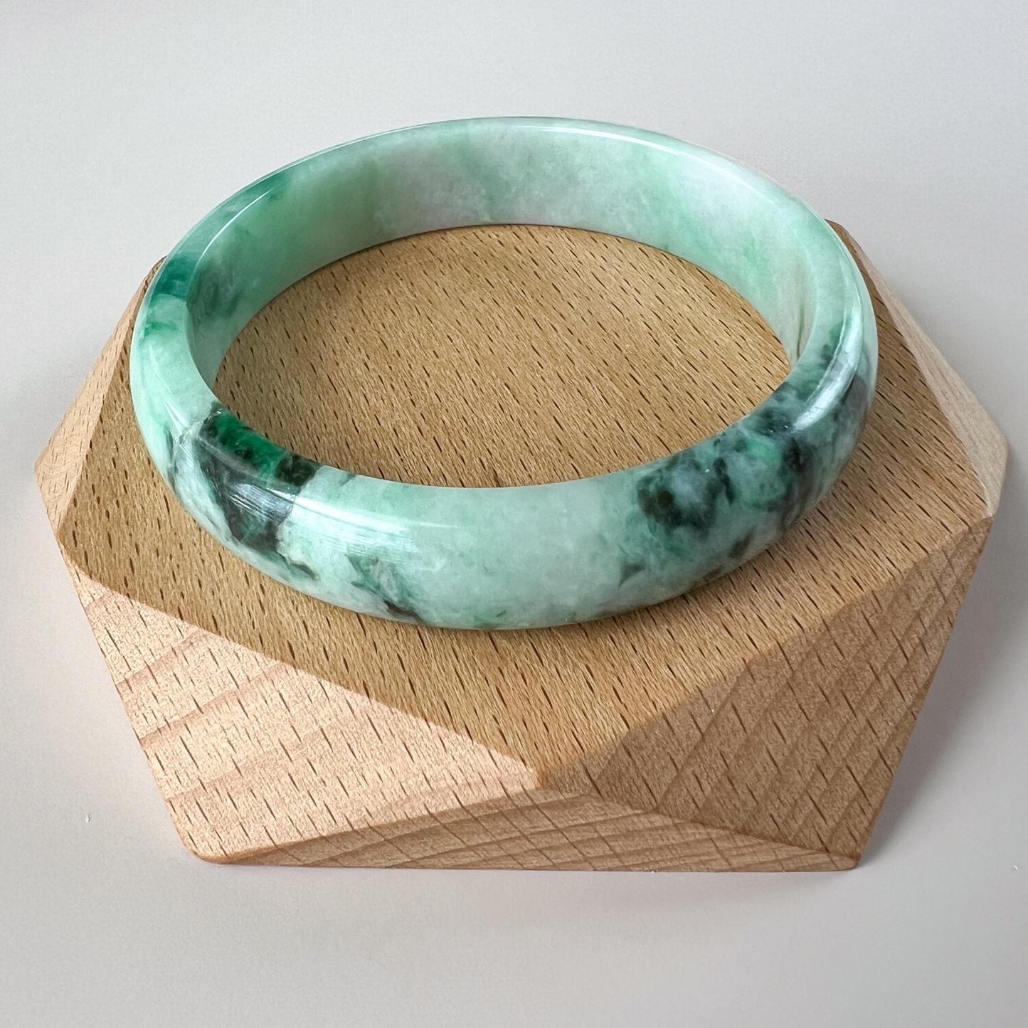 56.9 mm Green Jadeite Jade Bangle, Burmese Grade A Jadeite Jade, YW-0110-1747863316