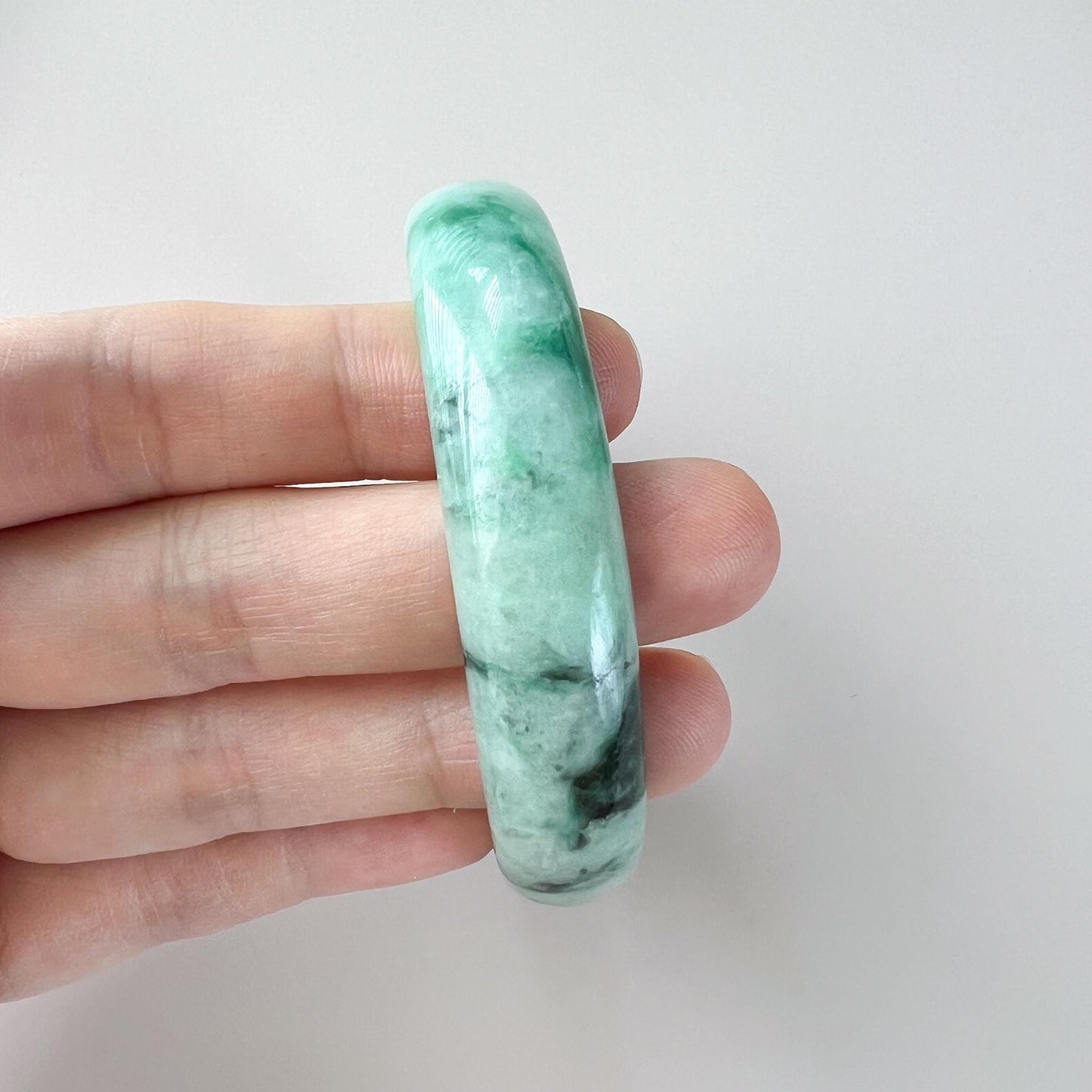 56.9 mm Green Jadeite Jade Bangle, Burmese Grade A Jadeite Jade, YW-0110-1747863316