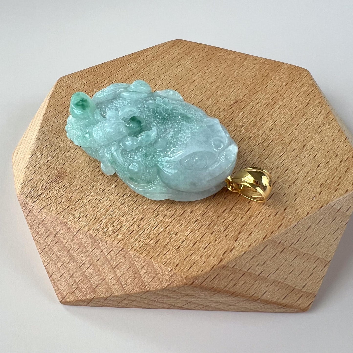 5 Poison Toad Jade Pendant with 18K gold Bail, Scorpion, Snake, Spider, Centipede Hand Carved, 五毒, Jadeite Jade Pendant, YGR-0924-1749944068