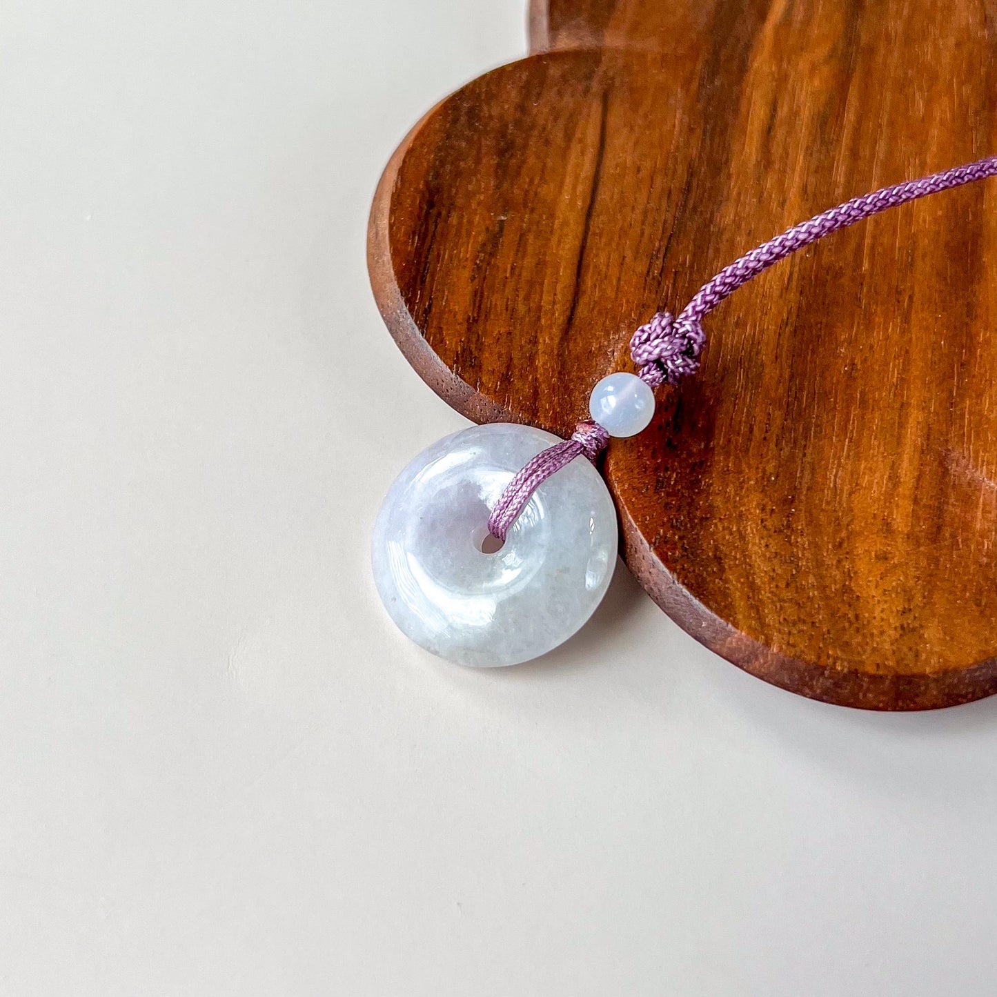 Light Lavender Harmony Circle Jade Pendant, Ping An Kou, 平安扣, QY-0721-1757717988