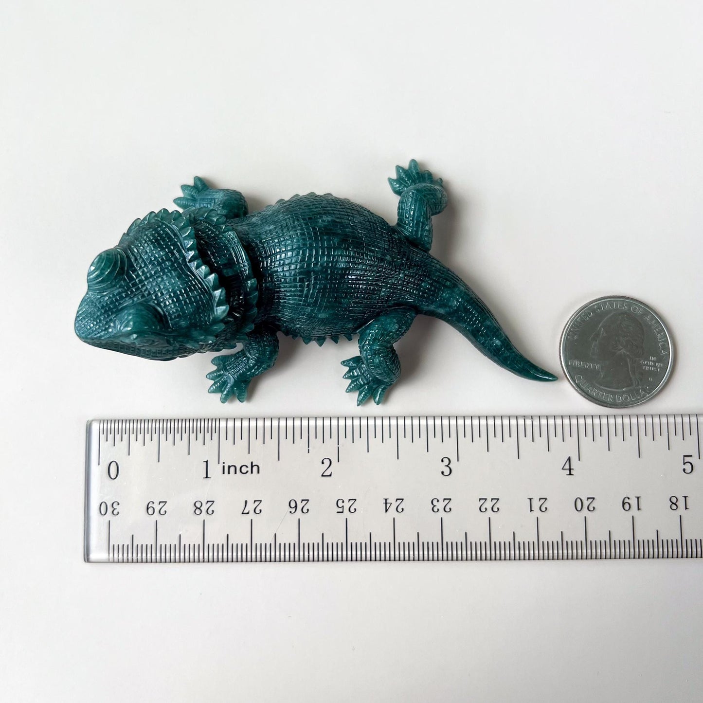 Lizard Jade Figurine, Feng Shui Hand-Carved Green Jade Statue, Home & Office Display Decoration, WMC-1224-1757129898