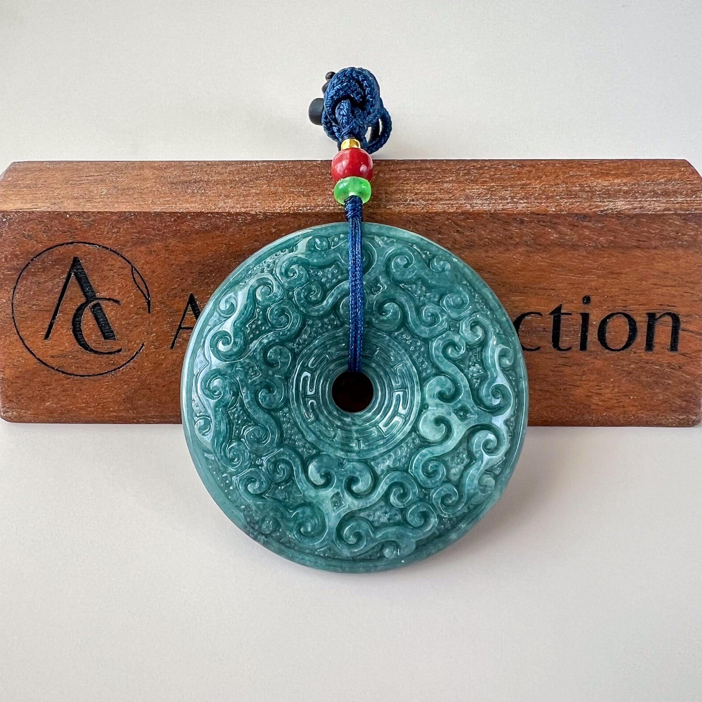 Antique Peace Circle Donut Jade Pendant, Large Blue Green Jadeite Jade Donut, Ping An Kou, 平安扣, XC-1224-1759082501