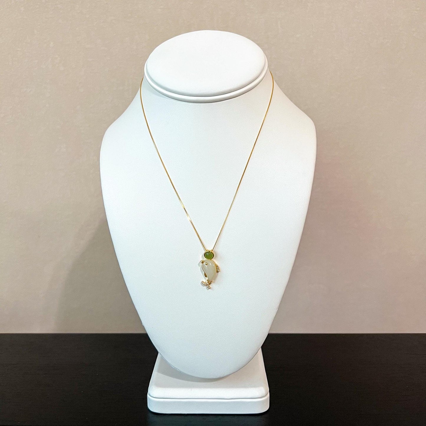 Harmony Dolphin Jade Pendant, Nephrite Jade Gold Plated Sterling Silver Pendant, JSY-0424-4246